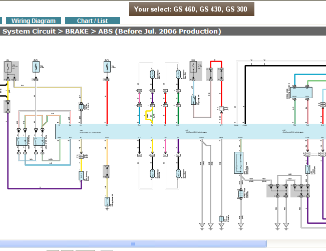 05年雷克萨斯GS430 ABS电路