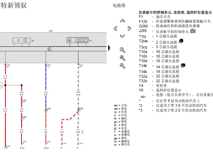09年大众帕萨特新领驭 仪表板电路