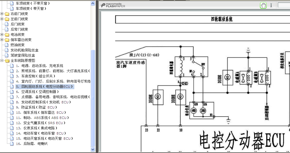猎豹CS7四驱电路图