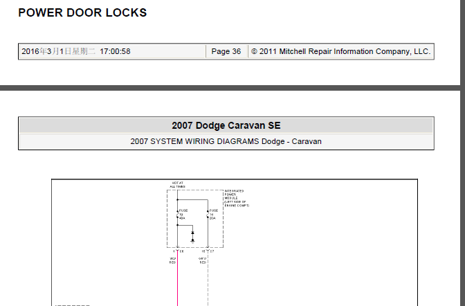 07年Caravan电子门锁电路图