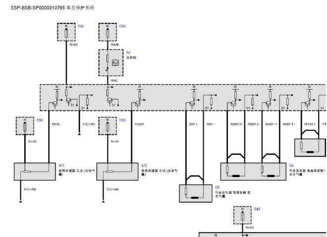 宝马520I安全气囊电路图