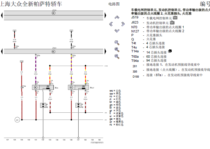 14年大众帕萨特 CGM发动机电路