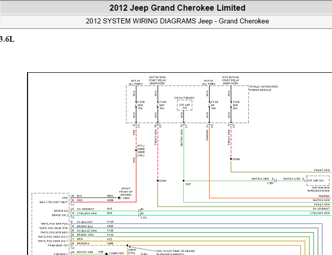 12年吉普大切诺基 3.6发动机电路