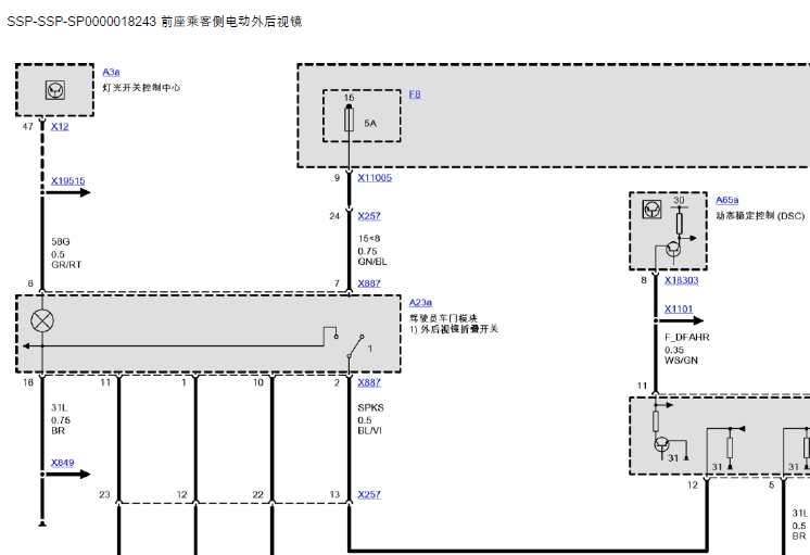 Z4后视镜电路图