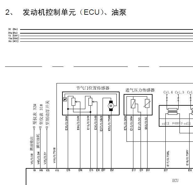 04年奇瑞QQ3发动机电路图