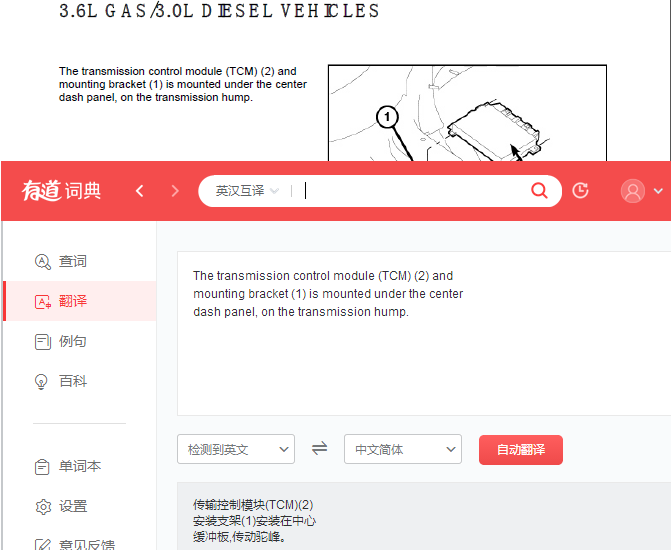 吉普大切诺基 变速箱模块资料
