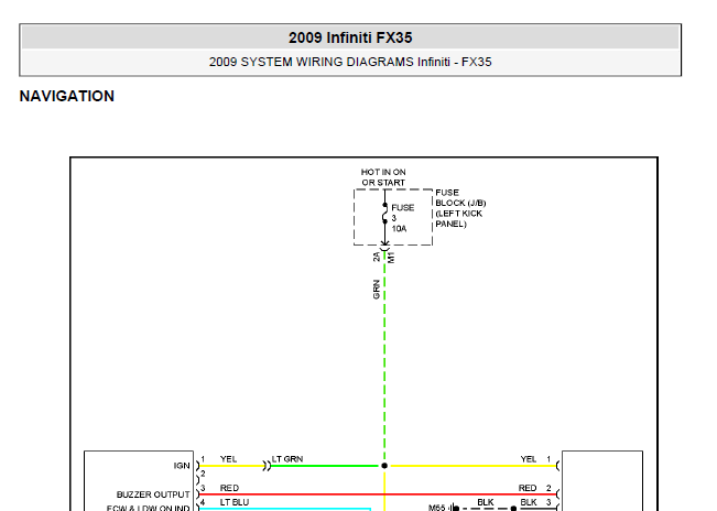 09年英菲尼迪FX35倒车灯电路图
