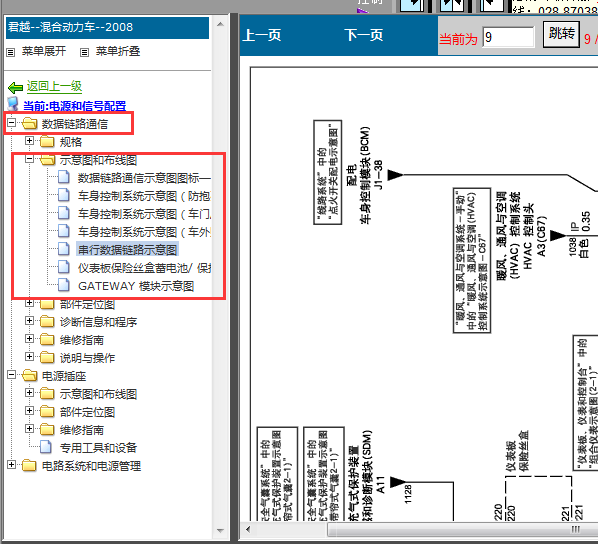 08年上海别克君越串行数据线路图