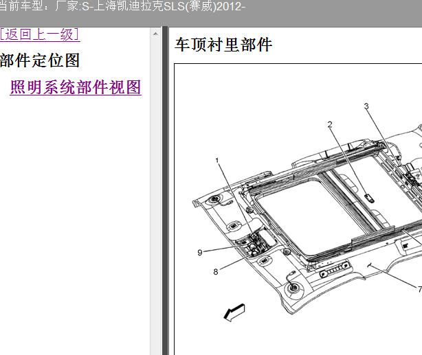 12年赛威SLS车顶部件安装位置