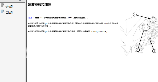 道奇酷威 变速箱油更换相关资料