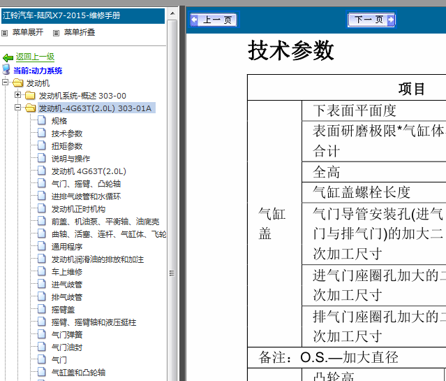 15年江铃陆风X7 发动机维修资料