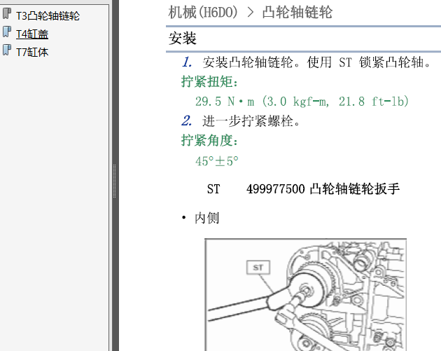 斯巴鲁驰鹏 相关拧紧扭矩参数