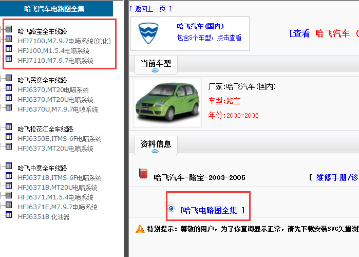 哈飞路宝电路资料