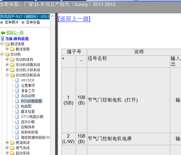 11年阳光发动机电脑端子定义