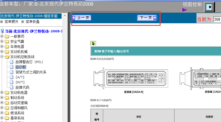 08年伊兰特悦动G4ED发动机电脑针脚图