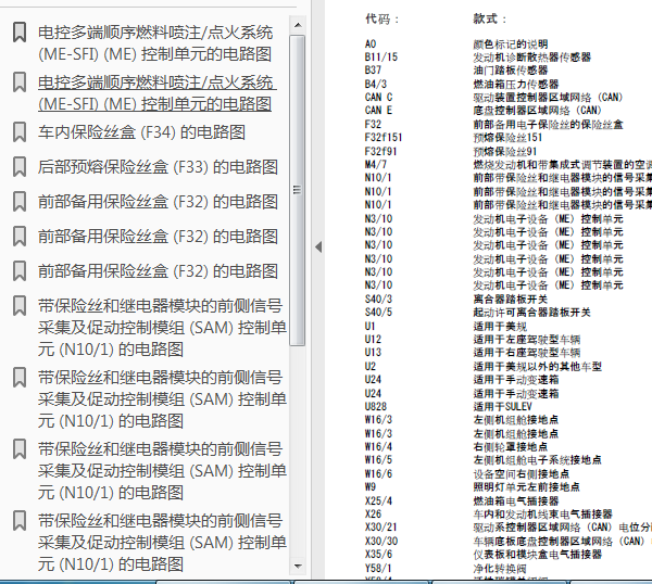 11年奔驰GLK300发动机+保险丝电路图