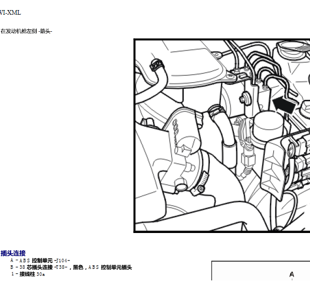 09年大众帕萨特领驭  ABS安装位置