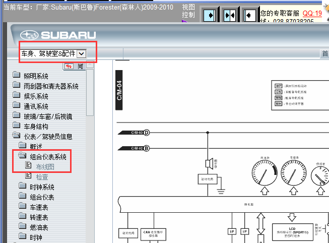 10奶奶斯巴鲁森林人仪表电路图
