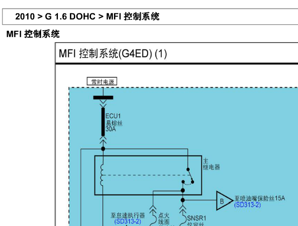 10年伊兰特悦动发动机电路图