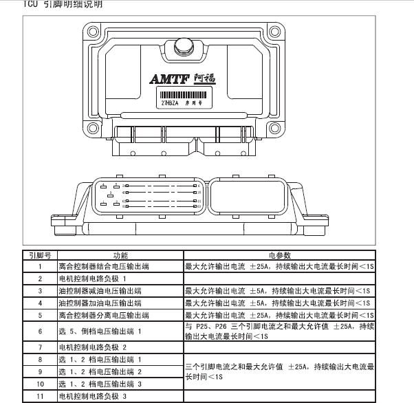 11年长城炫丽变速箱电脑针脚图