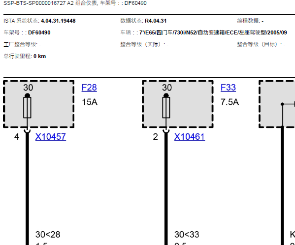 02年宝马730i仪表线路图