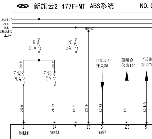 10年旗云2   ABS电路图