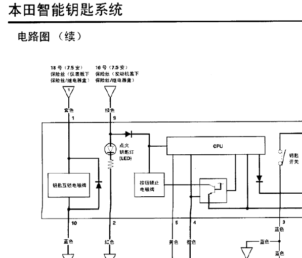 08年本田雅阁智能钥匙电路图