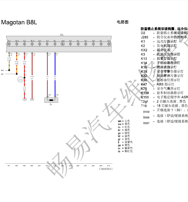 17年迈腾B8L防盗线路图