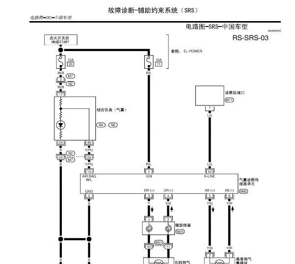 郑州日产帕拉丁气囊电路图