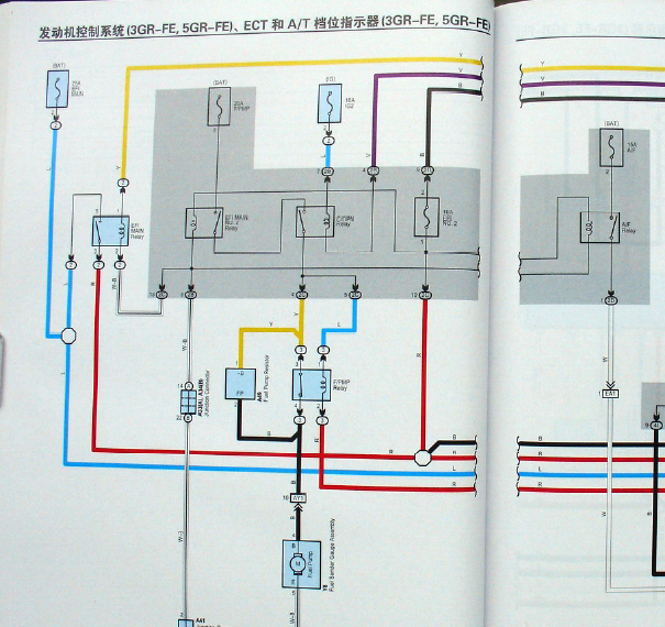 10年丰田皇冠发动机变速箱电路图