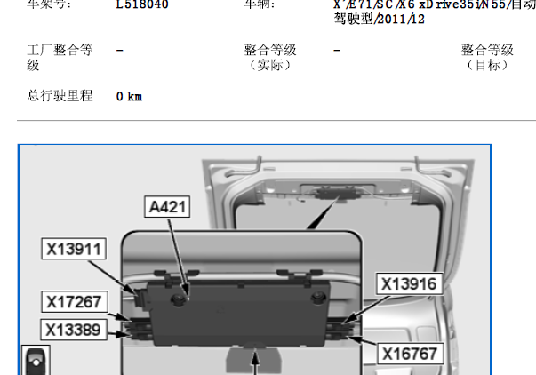 2012年宝马X6 遥控器择优天线位置