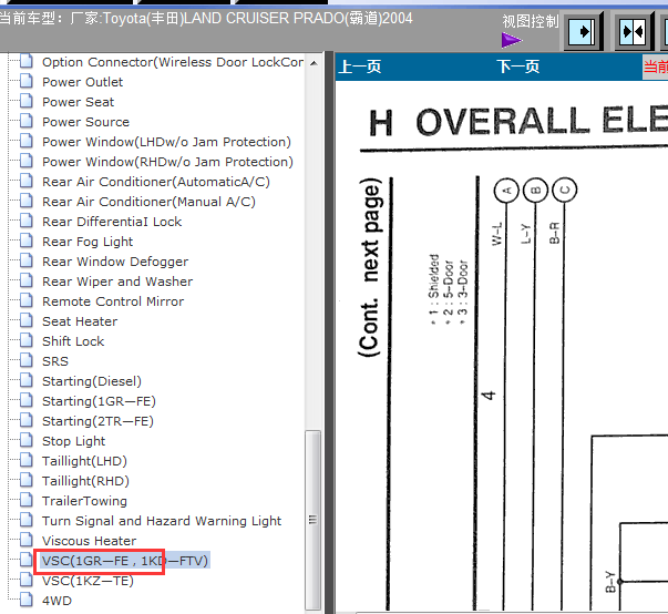 04年丰田霸道稳定系统电路图