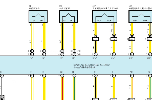 2015年丰田酷路泽气囊电路图