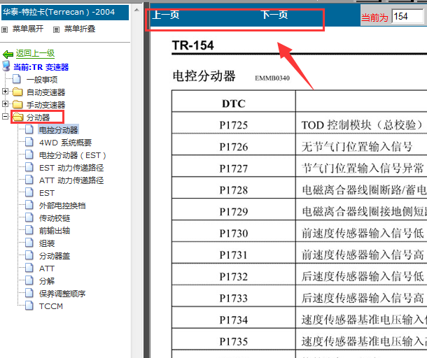 04年华泰特拉卡四驱分动器故障诊断资料