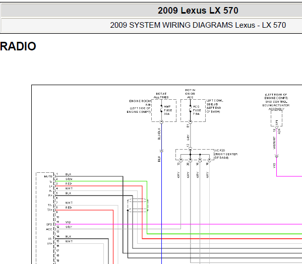 2009年凌志LX570音响电路图