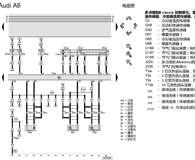 04年奥迪A4发动机电路图