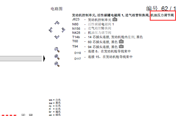 17年奥迪A7发动机线路图