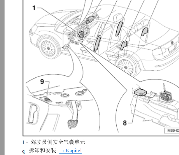2009年大众速腾气囊位置