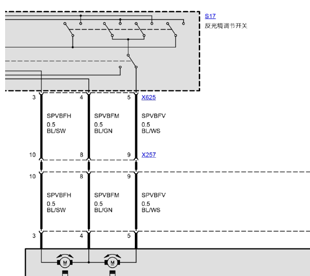 04年宝马325I后视镜电路图