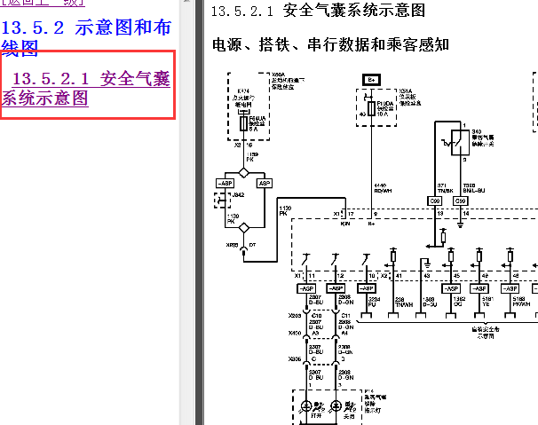 2012年凯迪拉克SRX气囊电路图