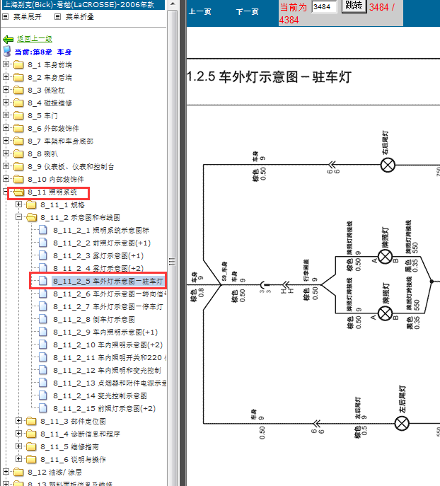 06年君越刹车灯线路图