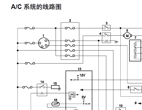 昌河铃木浪迪空调电路图