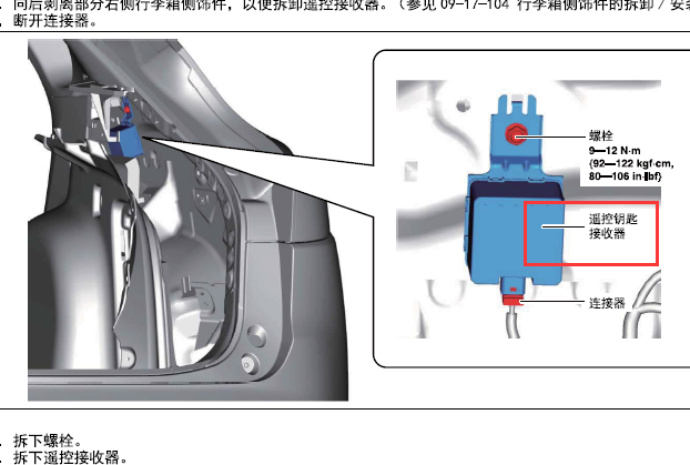 2017年马自达CX-4遥控钥匙接收器位置