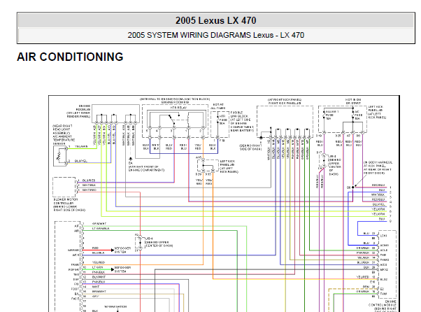 2005年雷克萨斯LX470 空调电路图