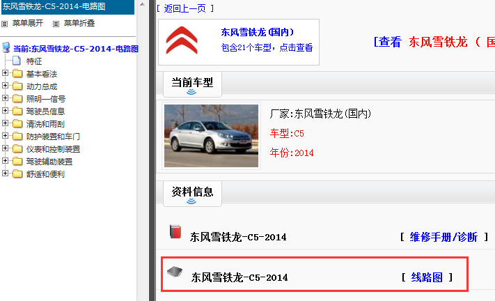 2014年雪铁龙C5电路图
