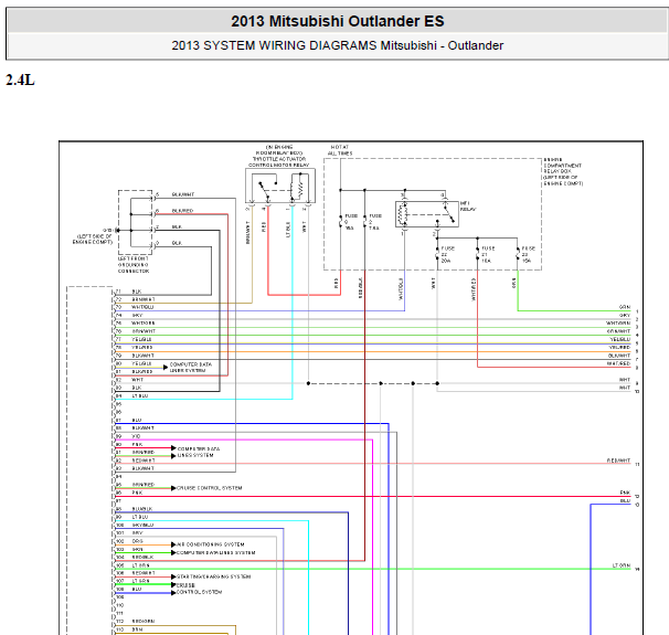 13年三菱欧蓝德发动机电路图