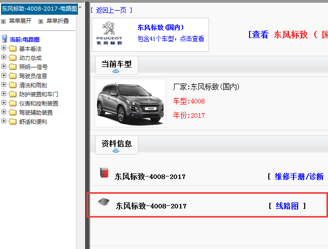 2017年标致4008电路图