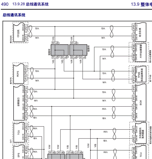 16年吉利远景X6数据通讯电路图