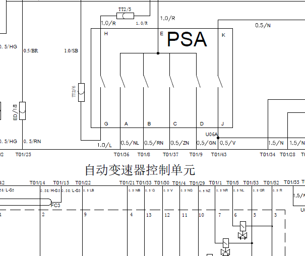中华尊驰变速箱电路图