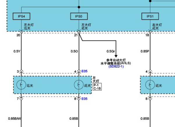 2011年起亚凯尊近光灯电路图